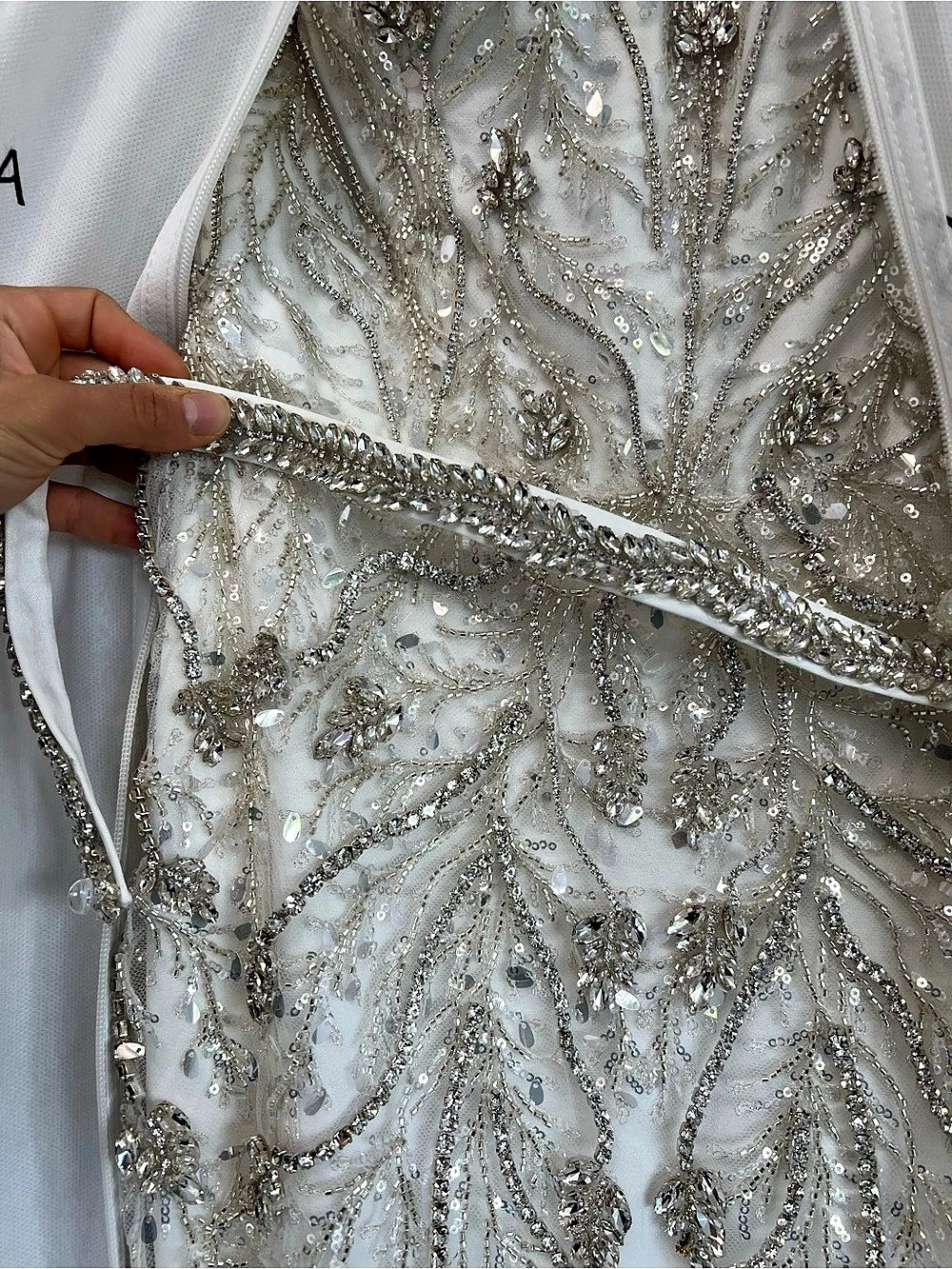 Vlora and Kaltrina Embellished wedding dress with heavy silver beading! - Picture 11 of 11